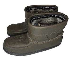 Manitobah Mukluks Tamarack Leather Pewter Ankle Boots